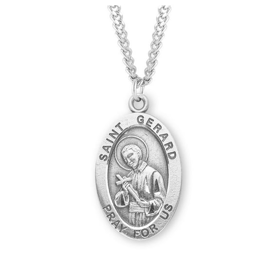 Patron Saint Gerard Oval Sterling Silver Medal