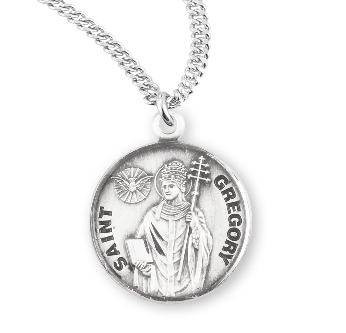 Patron Saint Gregory Round Sterling Silver Medal - Walmart.com