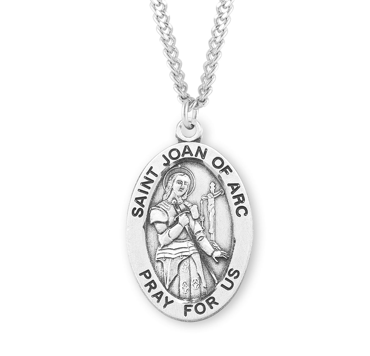 Patron Saint Joan of Arc Oval Sterling Silver Medal - Walmart.com