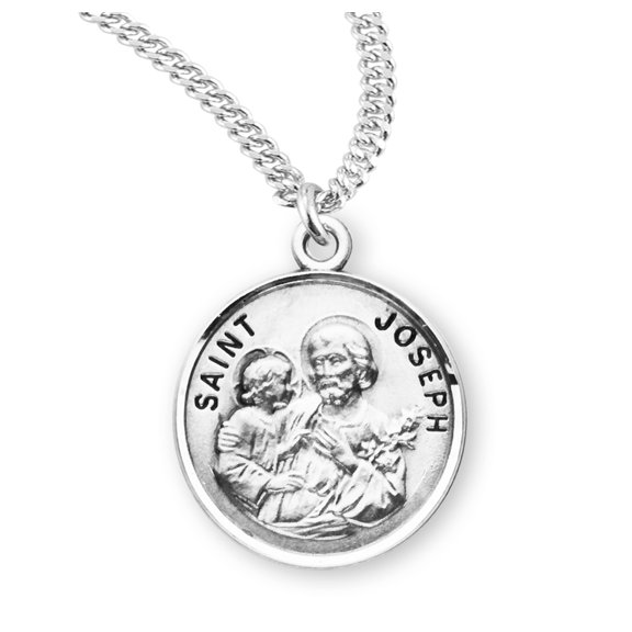Patron Saint Joseph Oval Sterling Silver Medal