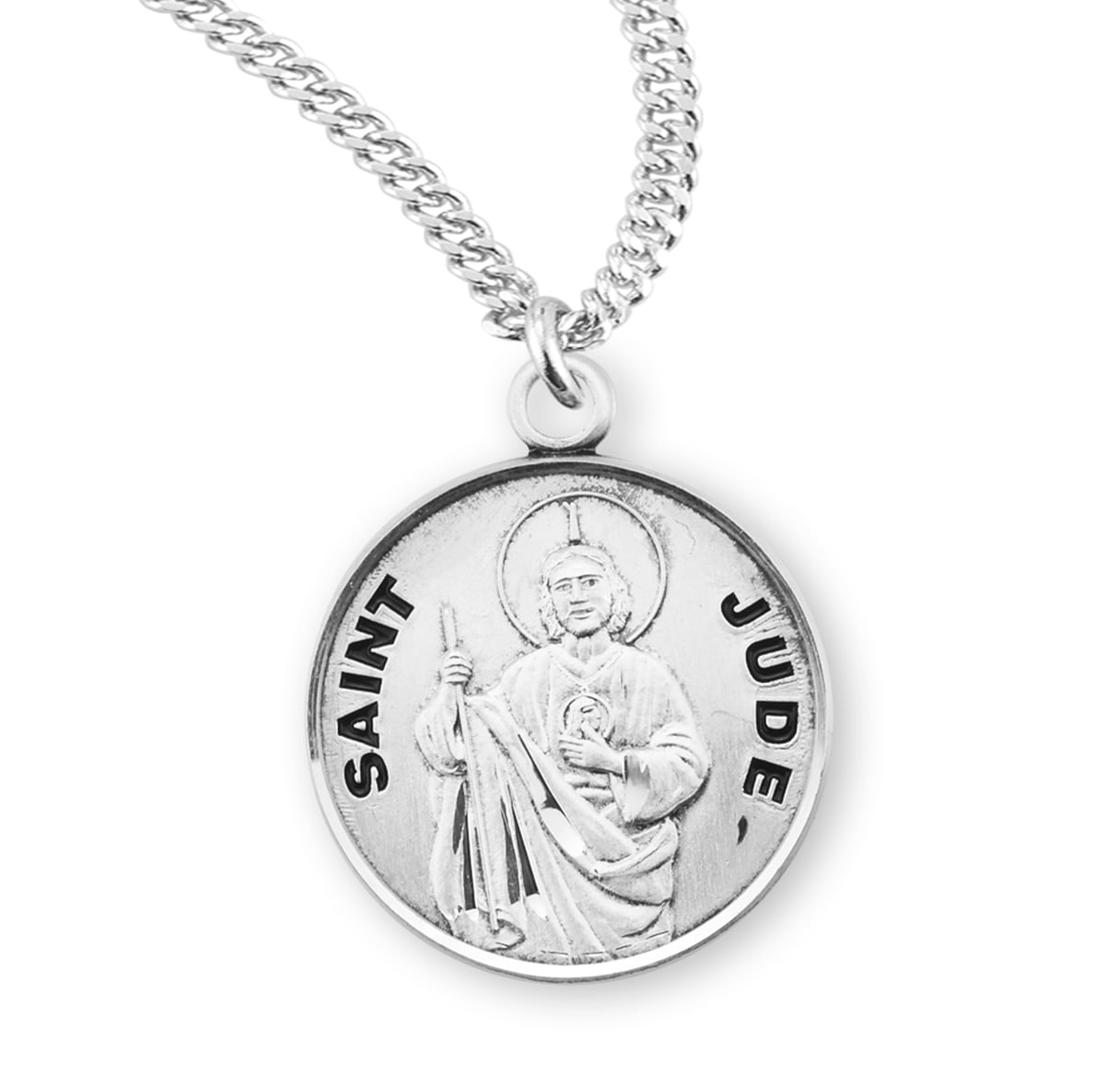 Patron Saint Jude Round Sterling Silver Medal - Walmart.com