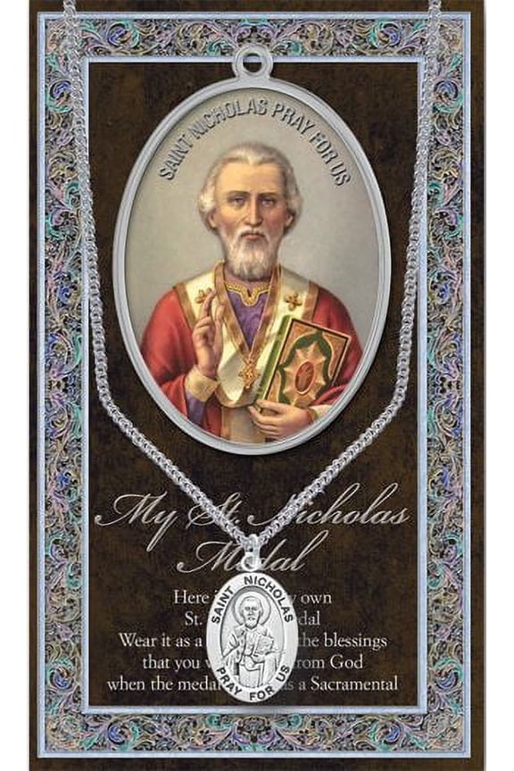 Patron Saint Pewter Medal with Chain for Men, Women, Made in USA