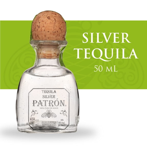 Patron Silver Tequila, 40% ABV - 50 mL Bottle