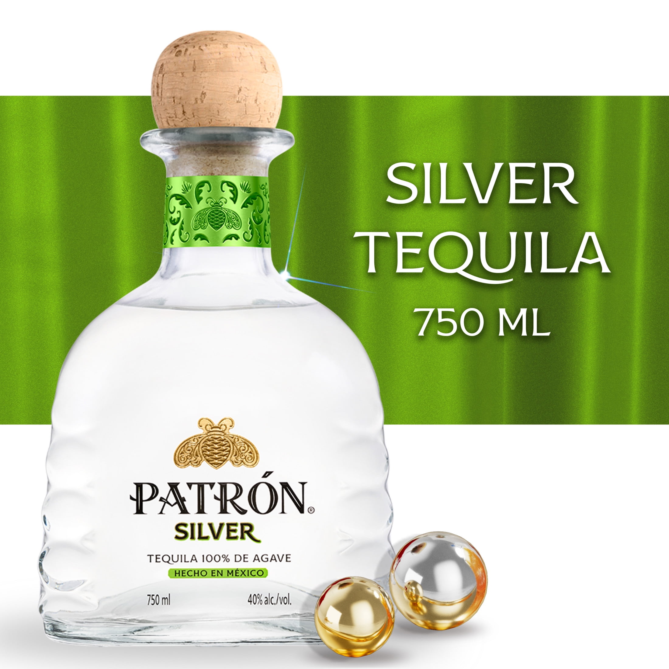 Patron Silver Tequila, 40% ABV - 750 mL Bottle - Walmart.com