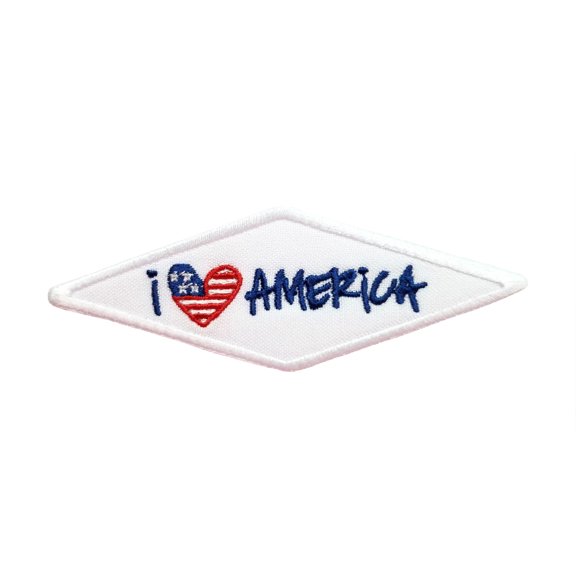 Patrotic American 4th Fourth of July I love America Embroidered Iron On Patch