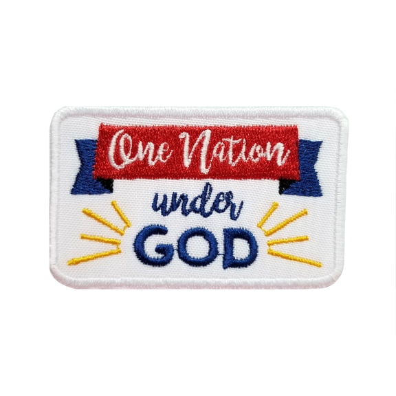 Patrotic American 4th Fourth of July One Nation Under God Embroidered Iron On Patch