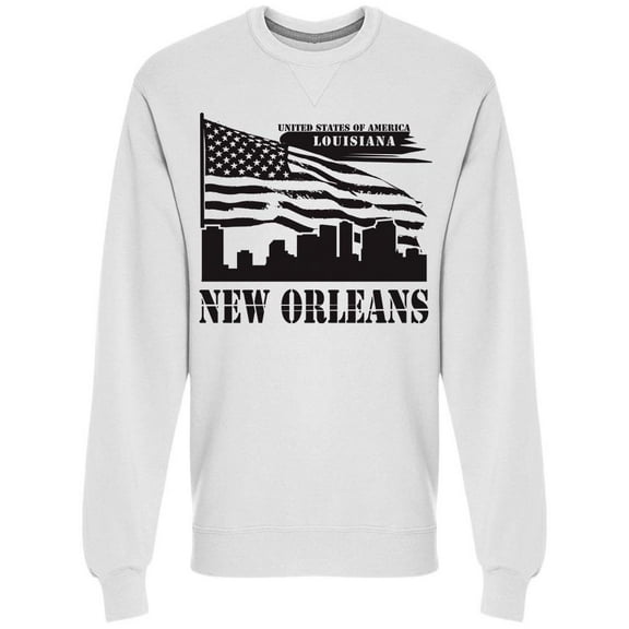 Patrotic Louisiana New Orleans Sweatshirt Men -Image by Shutterstock, Male Medium