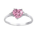 thumbnail image 1 of Patsy: 0.81ct Heart Cut Pink Tourmaline Ice CZ Promise Friendship Ring sz 5.5, 1 of 1