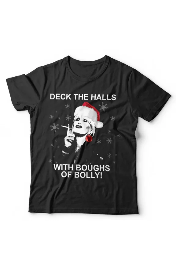Patsy Christmas Deck the Halls Festive Absolutely Fabulous Retro Humor Unisex T-Shirt, up to size 5XL
