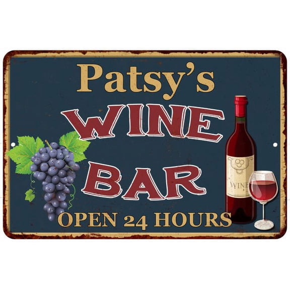 Patsy's Green Wine Bar Wall Decor Kitchen Gift 8x12 Metal 208120043226