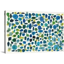 Great Big Canvas "Mid Century III"  by Cheryl Warrick Blue Teal contemporary  Wrapped Canvas Print Wall Artwork