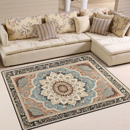 Pattern Boho Bohomia Area Rug Washable 80 x 58 Floor Carpet Mat Non Slip for Bedroom Living Room Home Decor