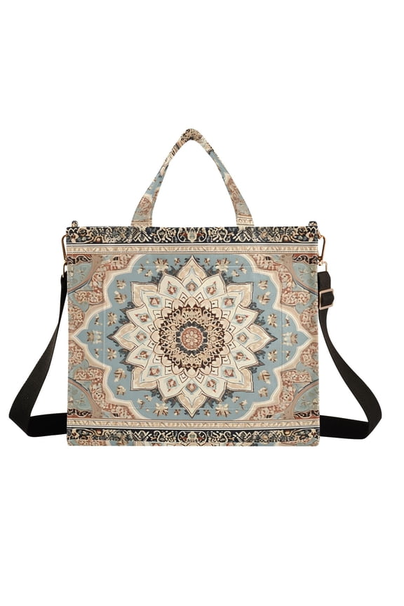 Pattern Boho Bohomia Corduroy Tote Bag Handbag Large Messenger Bag Shoulder Crossbody Zipper Bag Purse