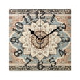 thumbnail image 1 of Pattern Boho Bohomia Wall Clock Square Silent Non Ticking Battery Operated Clock for Home Bathroom Kitchen Bedroom Living Room, 1 of 8