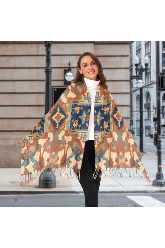 Pattern Boho and Vintage Winter Scarf for Women Fashion Warm Long Soft Blanket Scarves Gifts