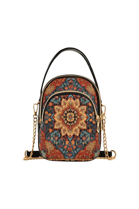 Pattern Bohomia Women Quilting Handbags Shoulder Bag Cross Body Bag with Crossbody Strap Hobo Bags Chain Strap