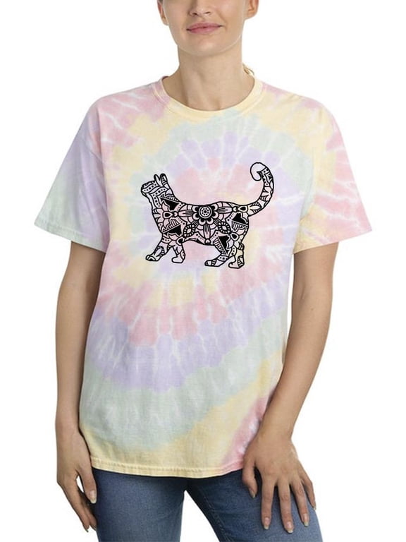Pattern Cat Tie Dye Spiral Women -Smartprints Designs, Female Large
