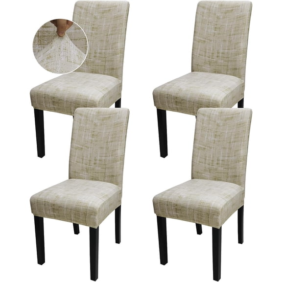 Pattern Chair Covers for Dining Room Set of 4, High Stretch Removable Washable Parsons Chair Slipcover for Home Party Hotel Wedding Ceremony (Stripe Pattern,4PCS)