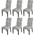 thumbnail image 1 of Pattern Chair Covers for Dining Room Set of 6, High Stretch Removable Washable Parsons Chair Slipcover for Home Party Hotel Wedding Ceremony (6PCS, Lotus Gray), 1 of 6