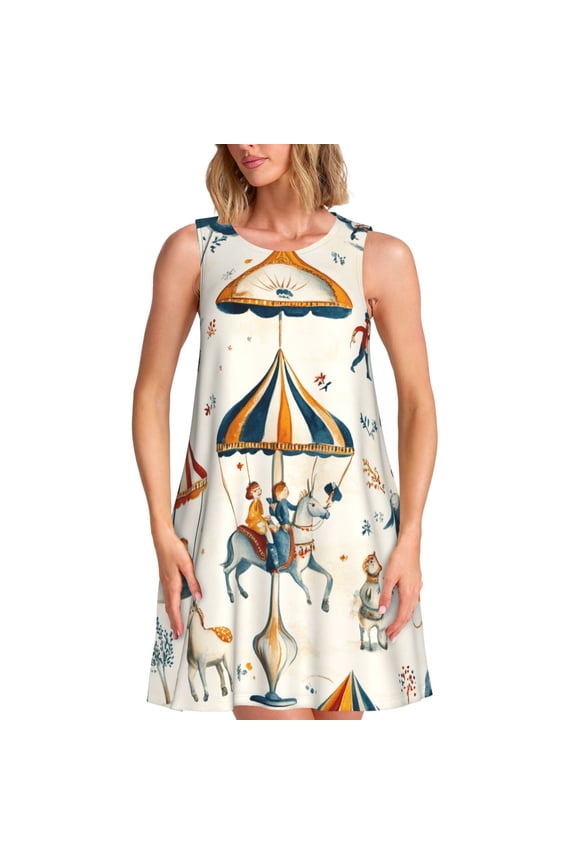 Pattern Circus Women's Dresses Sleeveless Nightdresses for Summer