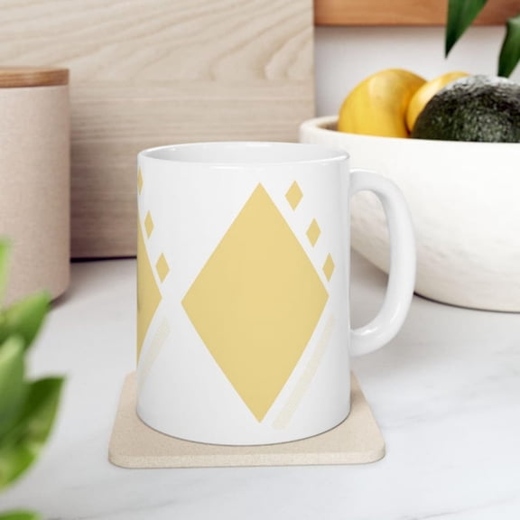 Pattern Diamond pe Ceramic Mug.