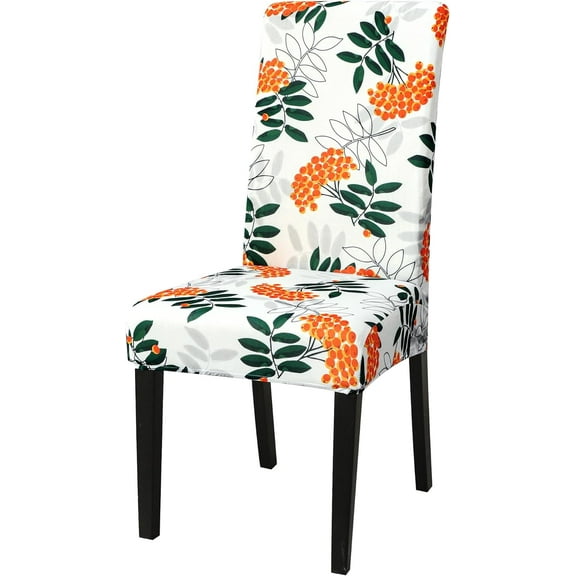 Pattern Dining Chair Covers Set of 4 Stretchable for Dining Room Parsons Chair Cover Fruits and Leaves Pattern for Chair Slipcovers for Dining Room,Hotel,Living Room,Kitchen