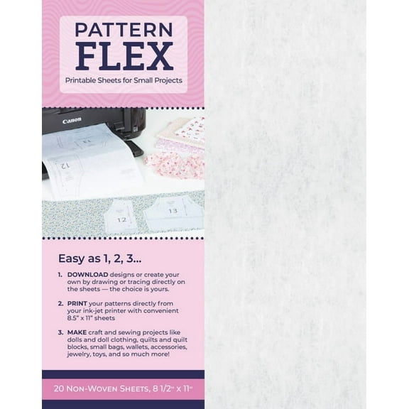 Pattern Flex : Printable Sheets for Small Projects; 20 Non-Woven Sheets, 8 1/2 x 11" (General merchandise)