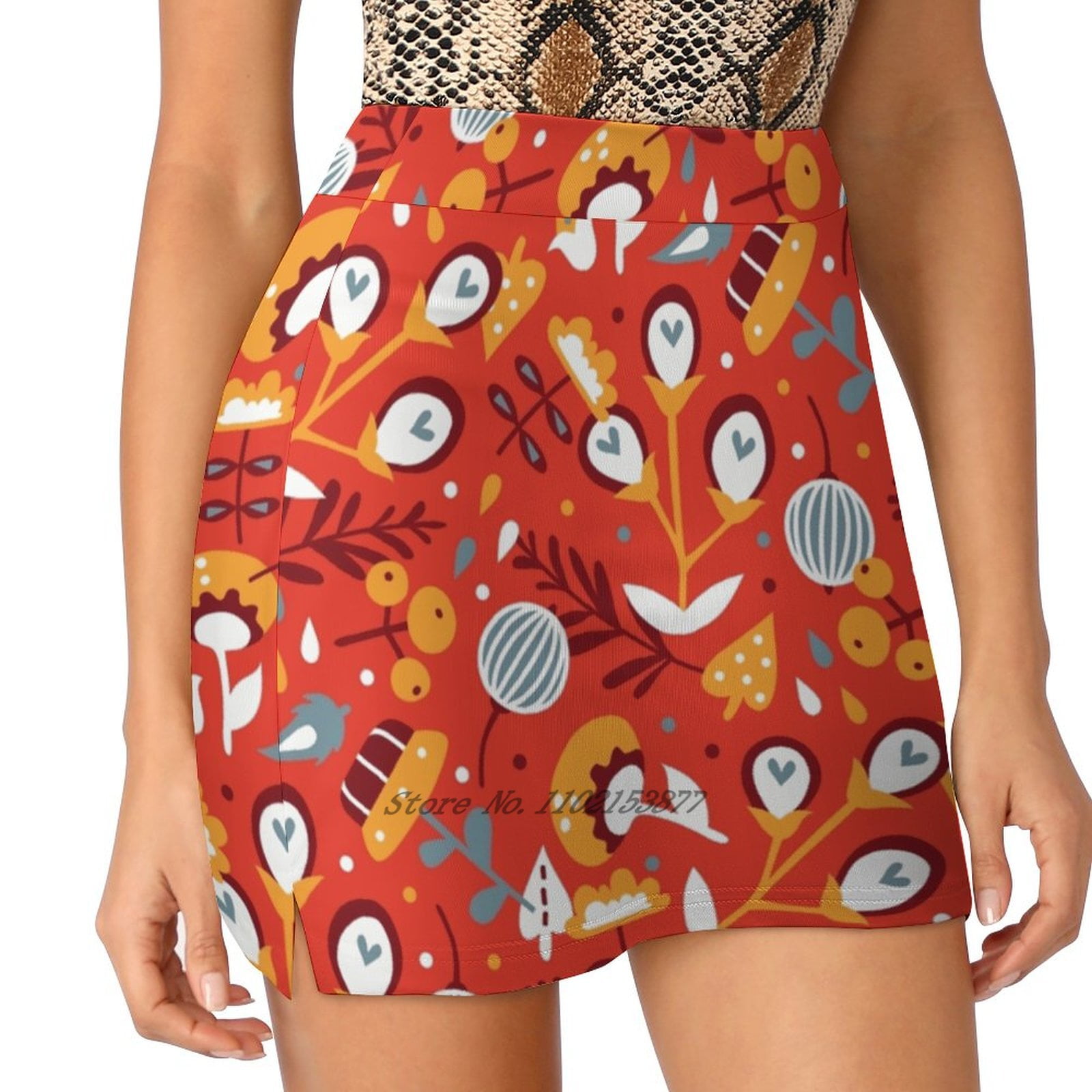 Pattern Floral Flower Awesome Skirts Running Golf Tennis Pockets With Skirt Sporting Fas