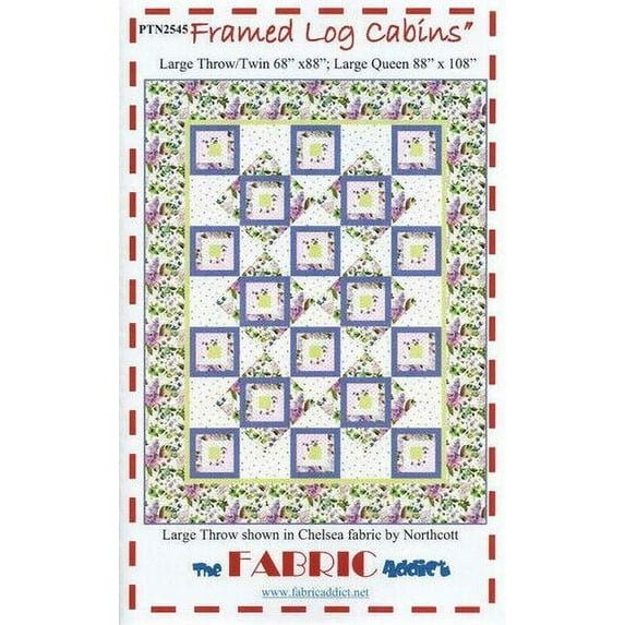 Pattern~Framed Log Cabins by featuring Chelsea fabrics by Northcott