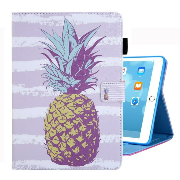 Pattern Horizontal Flip Case with Holder/ Card Slots/ Photo Frame for 10.2 Inch iPad 7th, 8th, 9th Gen - Golden Pineapple