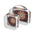 thumbnail image 1 of Pattern Mandala Retro Clear Cosmetic Bags with Handles PVC Toiletry Bags Zipper Waterproof Portable for Traveling 2 Pcs, 1 of 1