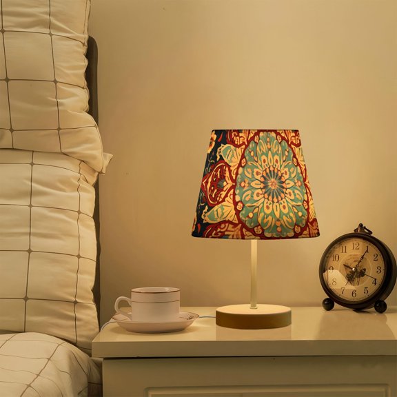 Pattern Mandala Retro LED Desk Lamp Table Lamp USB Bedside Nightstand Small Lamp for Bedroom Living Room Kids Room