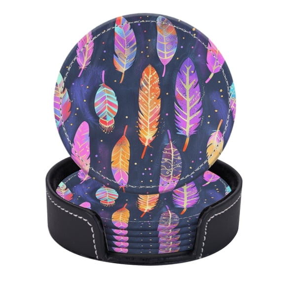 Pattern Of Colorful Feathers With Boho Patterns