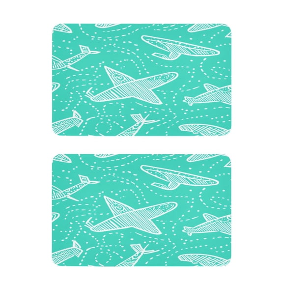 Pattern Of Doodle Airplanes 2 Pack 4x2.5 Inch Magnetic Stickers Thick and Strong for Fridge Dishwasher Teaching