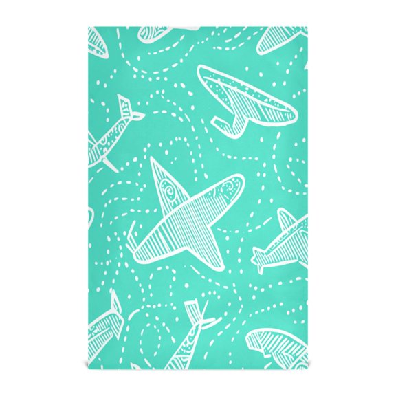 Pattern Of Doodle Airplanes Decorative Waffle Towel Kitchen Dishcloth 28x18in Multi-Use Tea Towel