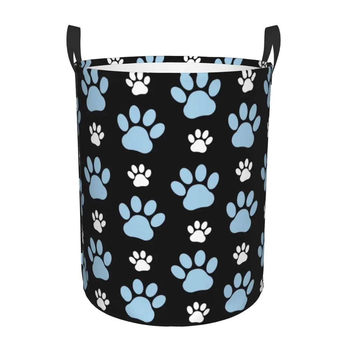 Pattern Of Paws Blue Paw Laundry Basket Foldable Dog Animal Dogs