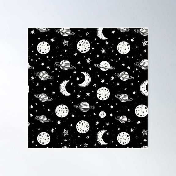 Pattern Of The Night Sky Universe Poster Wall Art, Modern Wall Decor, 24x24 UNFRAMED