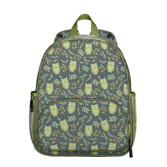 Pattern Owl Student Backpack – Big Eyes Snowy Owl Cartoon Print With Cute Night Design For Student