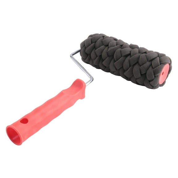 Pattern Paint Roller Tool Environmental Protection Stamp Painting Decorative Cylinder Tools Imitate Stone for Wall,1 * Roller brush,Black