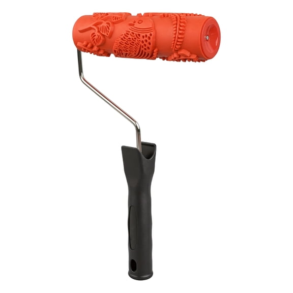 Pattern Paint Roller for Walls with Bird and Leaf Embossed Rubber, 7 Inch Handheld Texture Roller for Accent Walls and DIY Projects