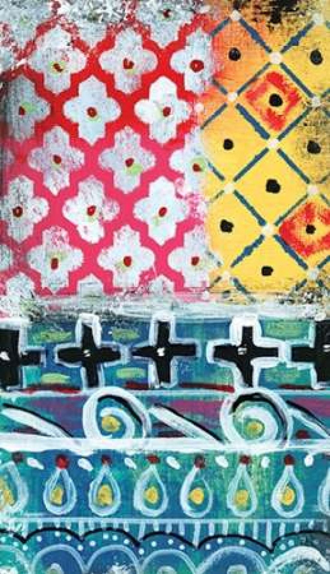 Pattern Painting VI Canvas Art - Linda Woods (12 x 18)
