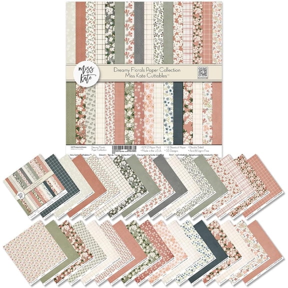 Pattern Paper Pack - Dreamy Florals - like Watercolor 16 Double-Sided 12"x12" Collection Includes 33 Patterns - Scrapbooking Card Making Crafting - by …