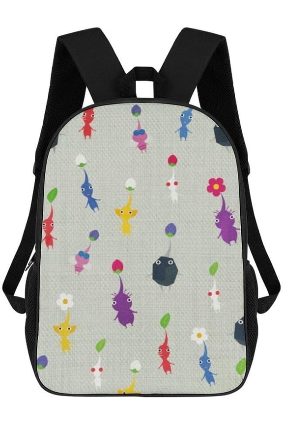 Pattern Pikmin Game Shoulder Backpack Inch Bag Bookbag Satchel Casual Daypack-XTYD4263