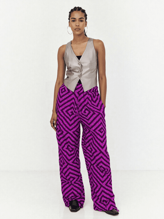 Pattern Print Baggy Pants (Design7, 12)
