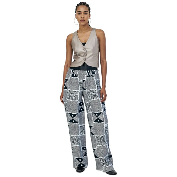 Pattern Print Baggy Pants (Design9, 12)