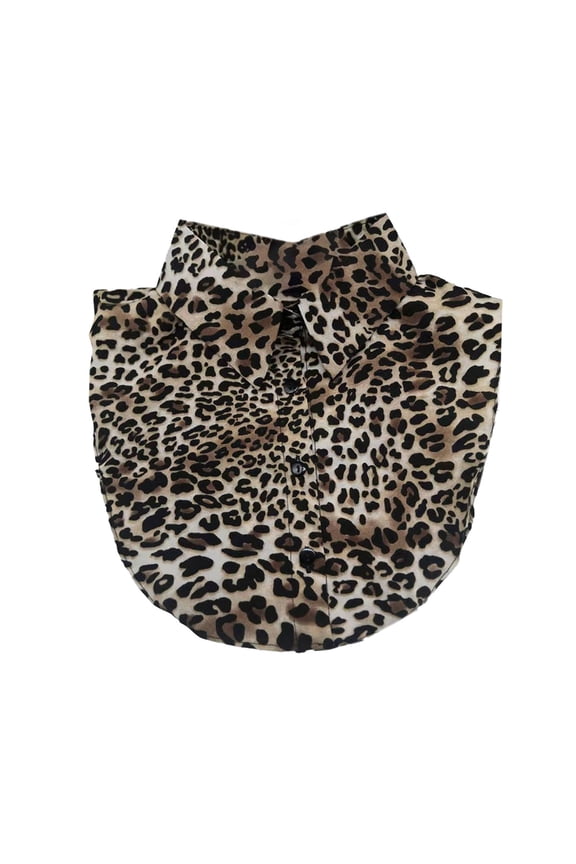 Pattern Print Faux Collar Detachable Blouse Lapel False Collar Button Up Half Shirt Layering Top Womens Favor