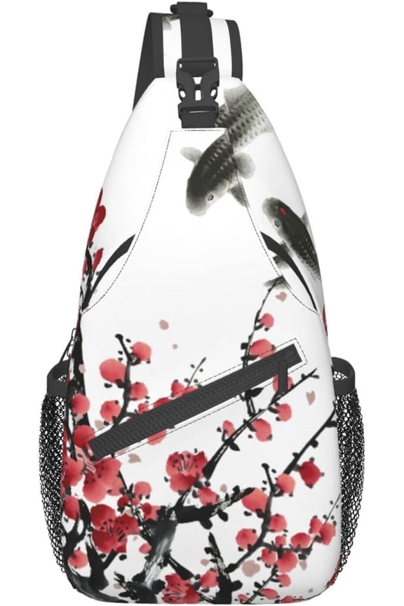 Pattern Print Sling Bag Crossbody Backpack,Adjustable Chest Bag Casual Shoulder Backpack Travel Hiking Daypack
