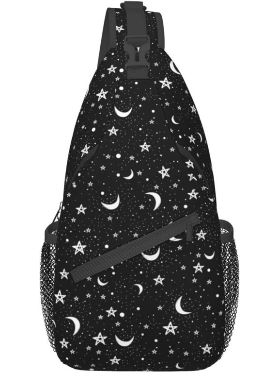 Pattern Print Sling Bag Crossbody Backpack,Adjustable Chest Bag Casual Shoulder Backpack Travel Hiking Daypack