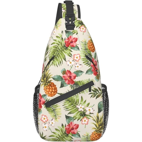 Pattern Print Sling Bag Crossbody Backpack,Adjustable Chest Bag Casual Shoulder Backpack Travel Hiking Daypack