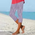 thumbnail image 1 of Pattern Printed Capri Leggings With Pockets For Women Tummy Control Workout Yoga Capris Purple 2XL, 1 of 4